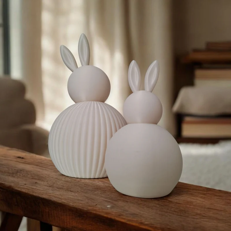 Ensemble moderne lapin de Pâques côtelé en deux tailles