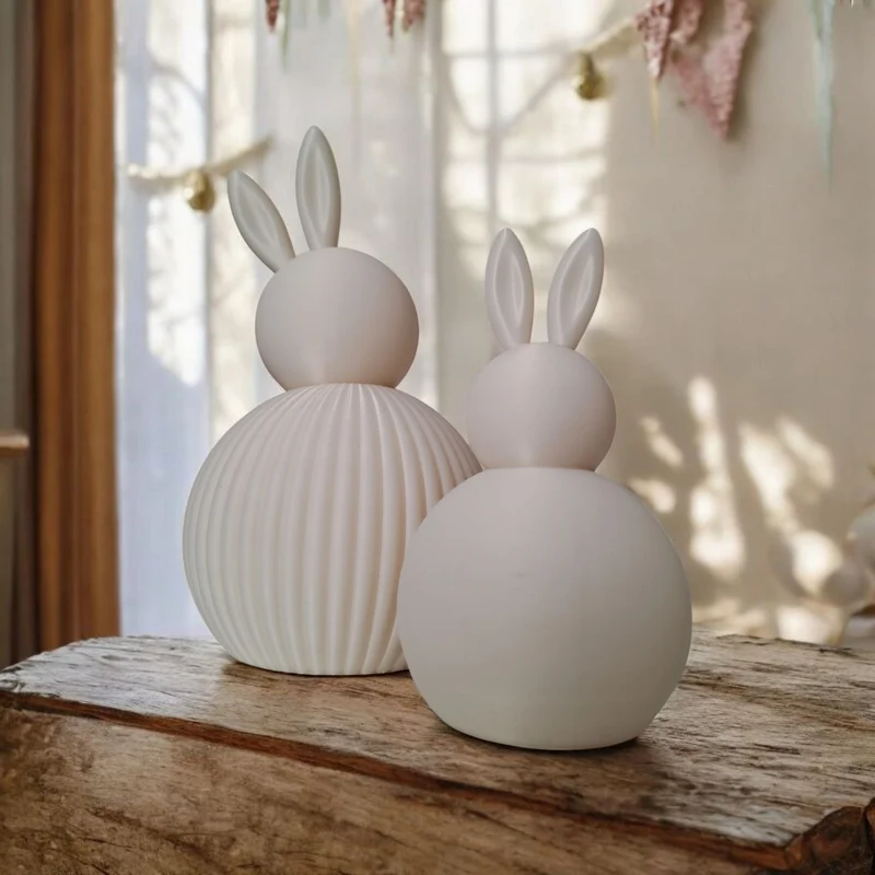 Ensemble moderne lapin de Pâques côtelé en deux tailles