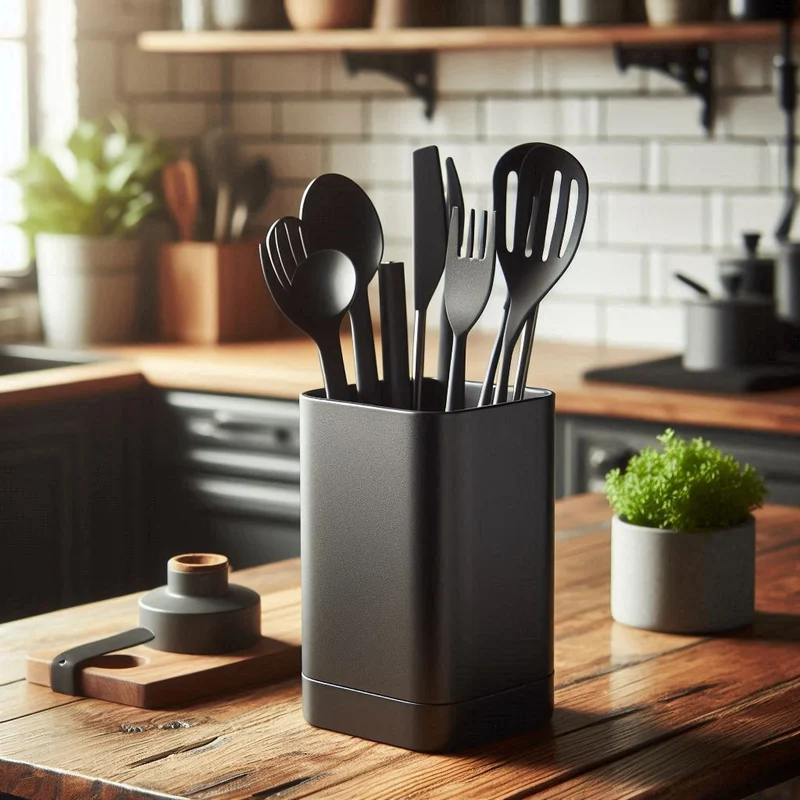 Support moderne et carré pour ustensiles de cuisine