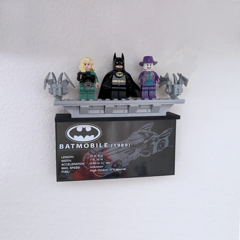 Support mural pour la Batmobile Classic 76139 de 1989