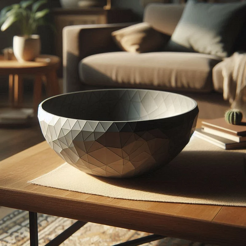 Bol décorative low poly au design géométrique