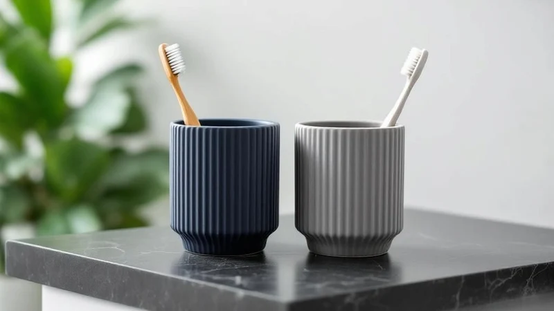 Ensemble de deux élégants gobelets à dents côtelés