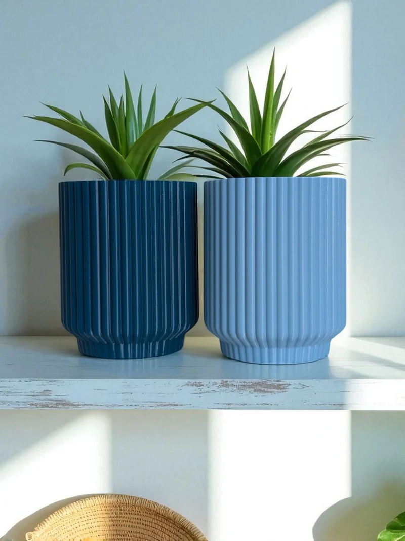 Ensemble de deux élégants gobelets à dents côtelés