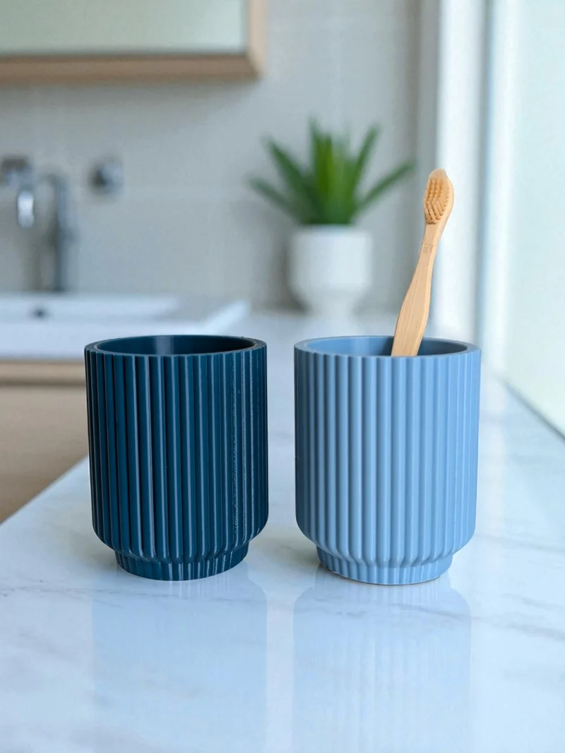 Ensemble de deux élégants gobelets à dents côtelés