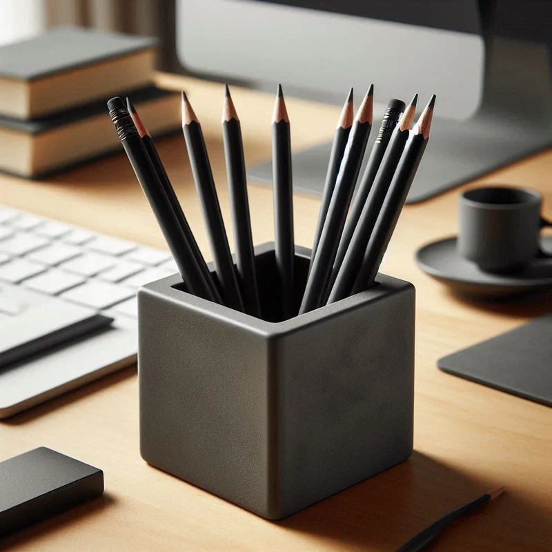 Pot à crayons cubique minimaliste pour bureau