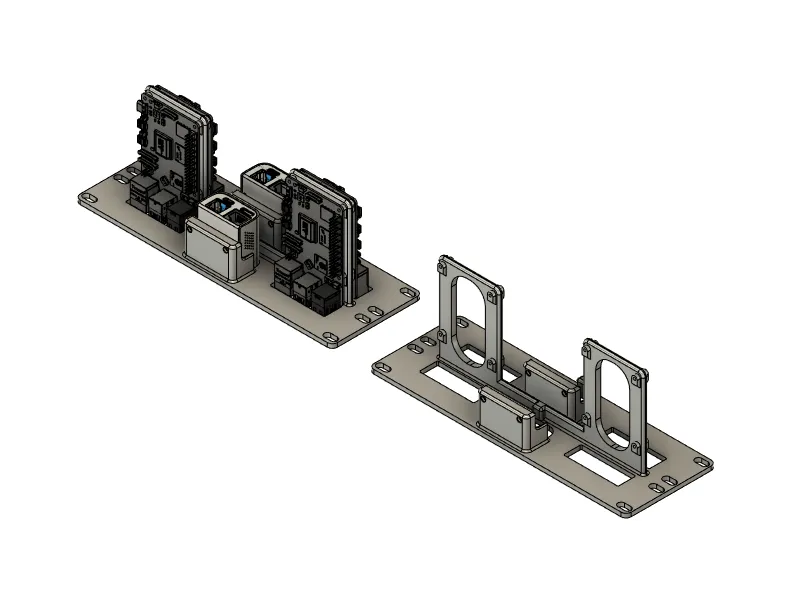 Support montage en rack 10" 2U pour Raspberry Pi 5 et JetKvm
