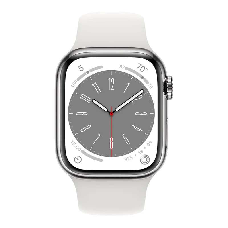 Apple Watch Series 8 Boîtier en acier inoxydable 45 mm Cellular - Argent