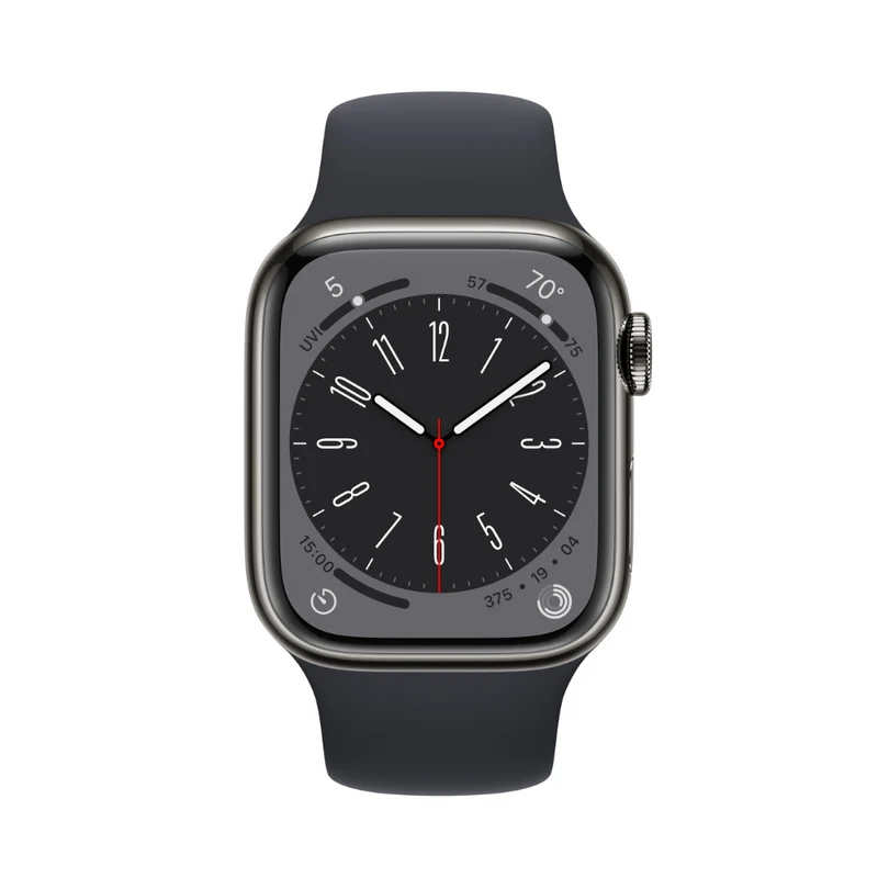 Apple Watch Series 8 Boîtier en acier inoxydable 45 mm Cellular - Graphite