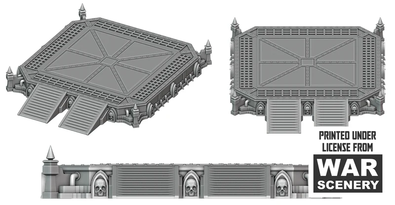 Terrain de jeu de guerre de zone d'atterrissage dystopique pour Warhammer 40k