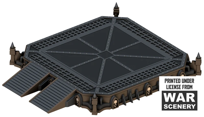 Terrain de jeu de guerre de zone d'atterrissage dystopique pour Warhammer 40k