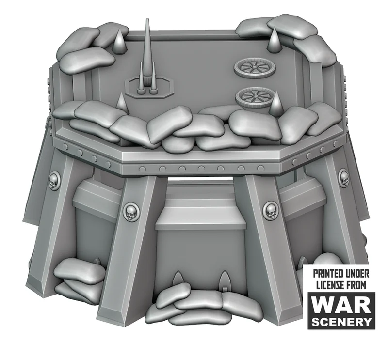 Boîte à pilules avec sacs de sable pour terrain de wargaming tactique