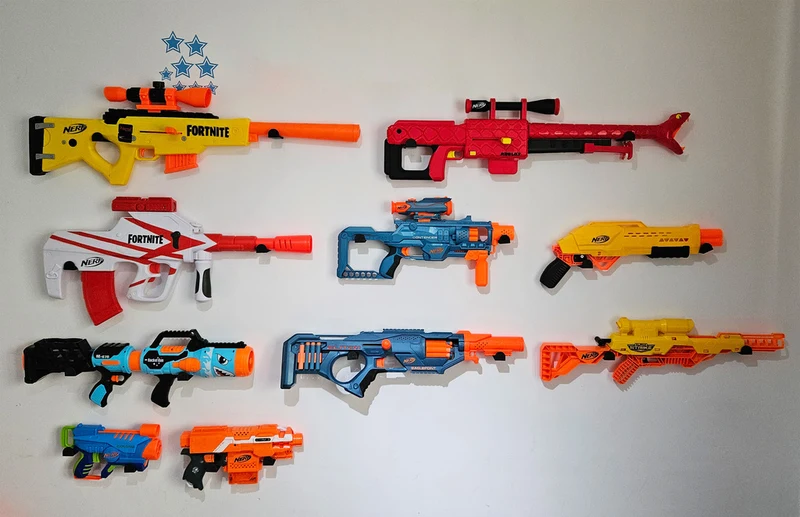 Support mural pour pistolet Nerf avec trous de 4,5 mm - 5 cm de profondeur