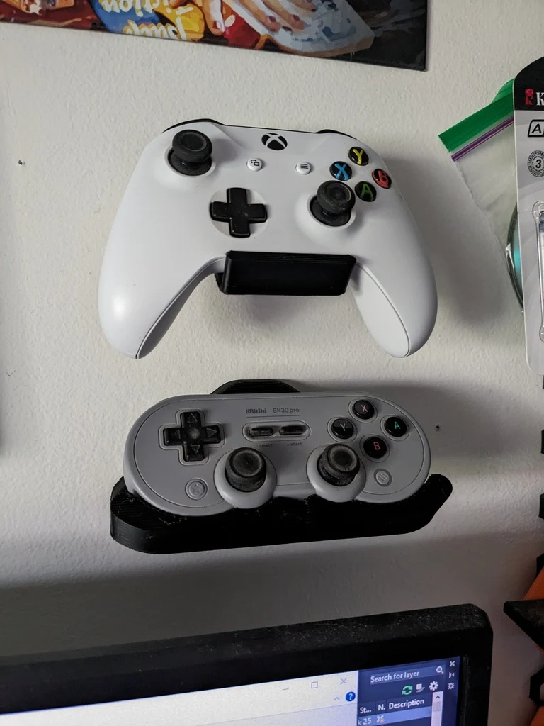 Support mural simple pour manettes de jeu (Xbox One et 8BitDo SN30Pro)