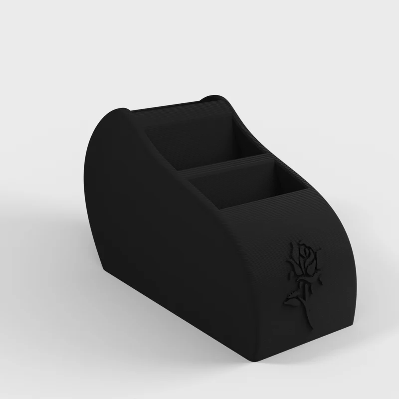 Support de télécommande pratique pour trois avec rose décorative