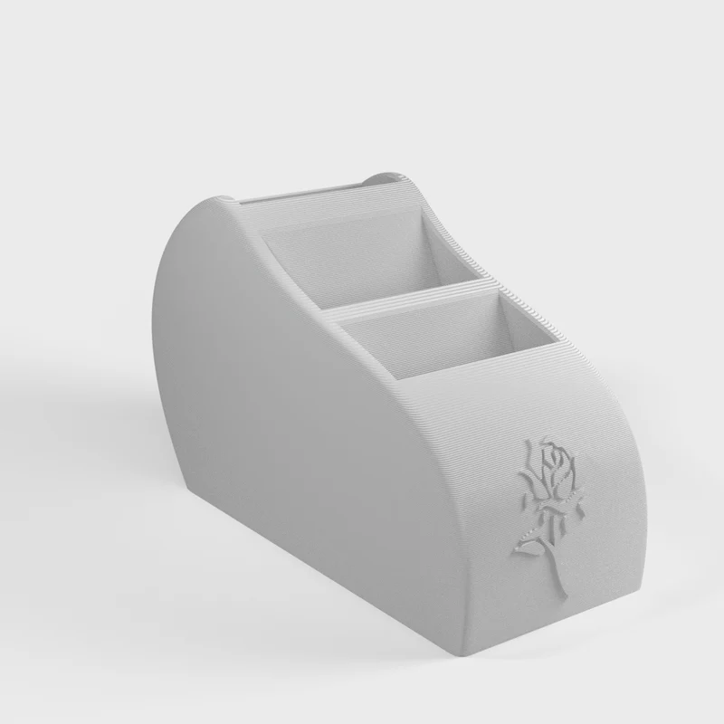 Support de télécommande pratique pour trois avec rose décorative
