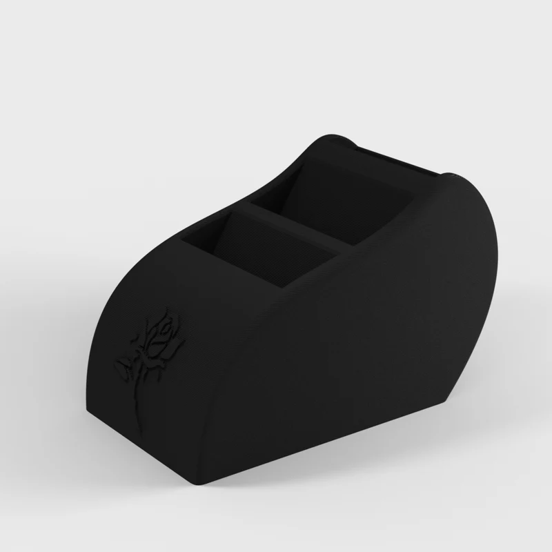 Support de télécommande pratique pour trois avec rose décorative