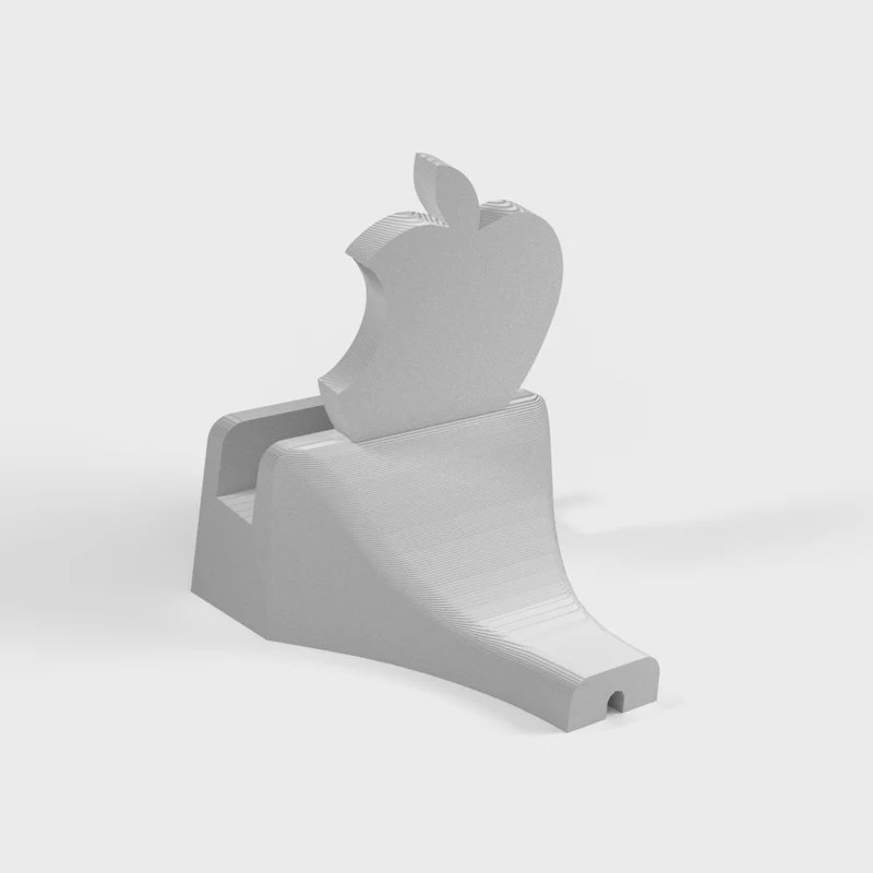 Station d'accueil iPhone élégante avec logo Apple et fonction de charge