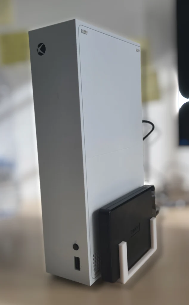 Support pour Xbox Series S avec emplacement pour disque dur externe
