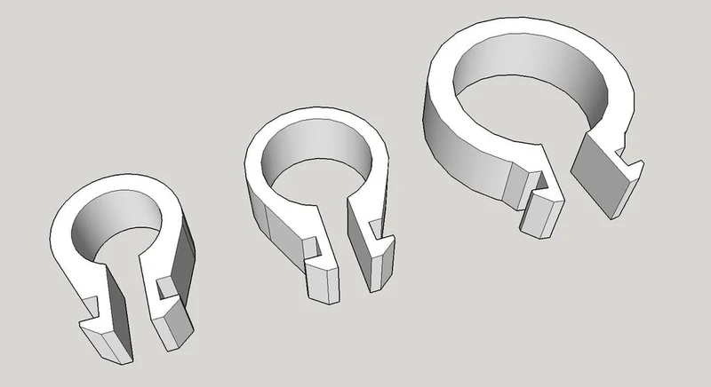 Clips de câble Tevo Tarantula pour rail - 3 tailles
