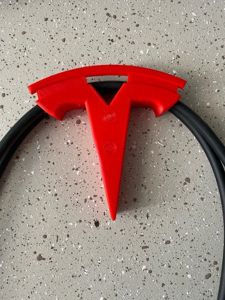 Support de câble logo Tesla mural pour chargement de véhicules électriques