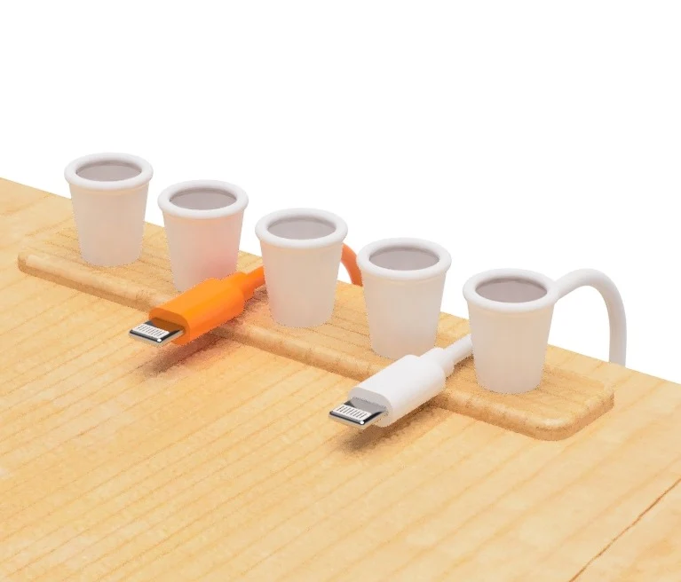 Support de câble USB en forme de tasse à café