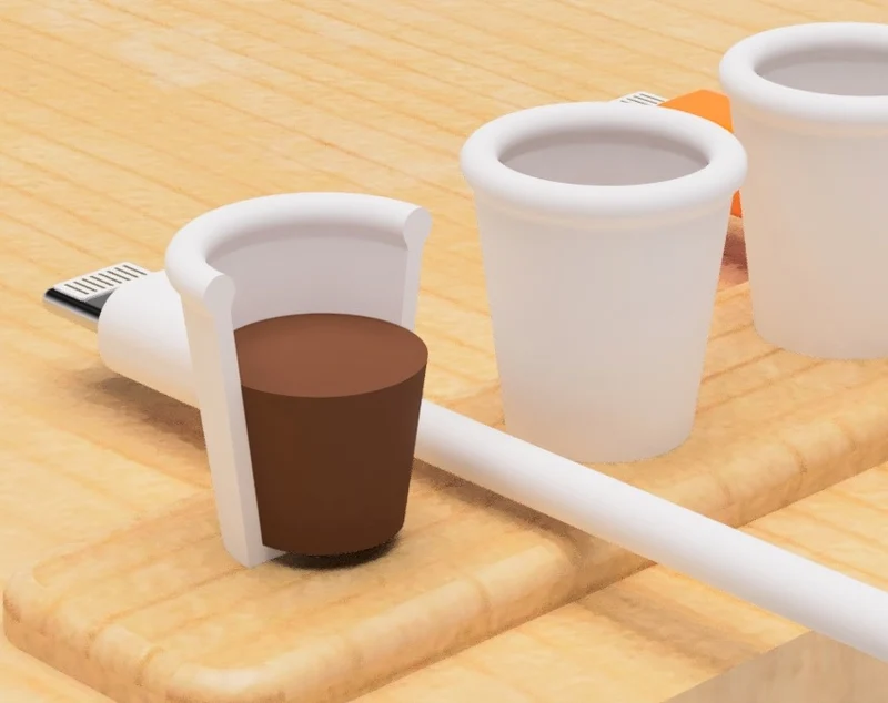 Support de câble USB en forme de tasse à café