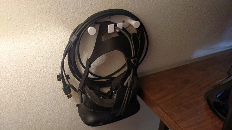 Support mural pour casque VR avec rangement pour câbles