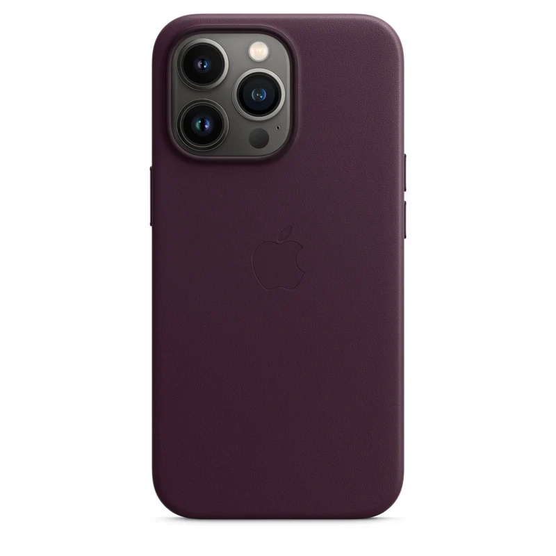 Apple iPhone 13 Pro coque en cuir - Cerise noire