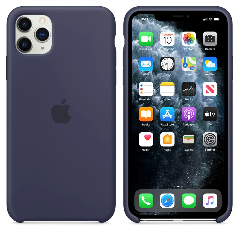 Apple iPhone 11 Pro Coque en Silicone - Bleu Nuit- Original Nouveau