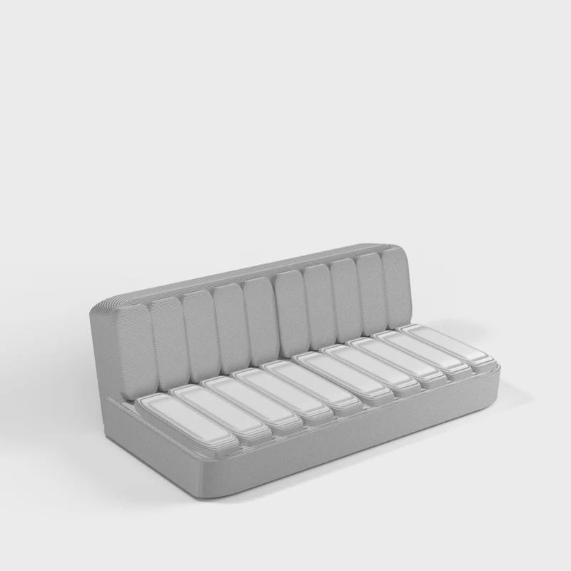 Banquette simple pour modèle de bateau – Aspect vinyle rouge
