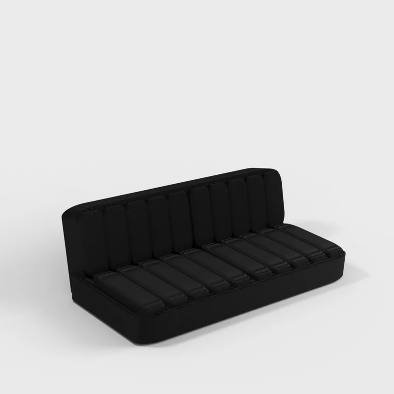 Banquette simple pour modèle de bateau – Aspect vinyle rouge