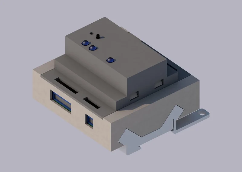 Boîtier de circuit électronique avec adaptateurs de rail DIN
