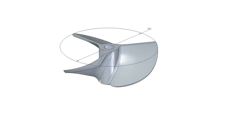Hélice de bateau RC avec 3 pales - Ø40mm, axe de 4mm