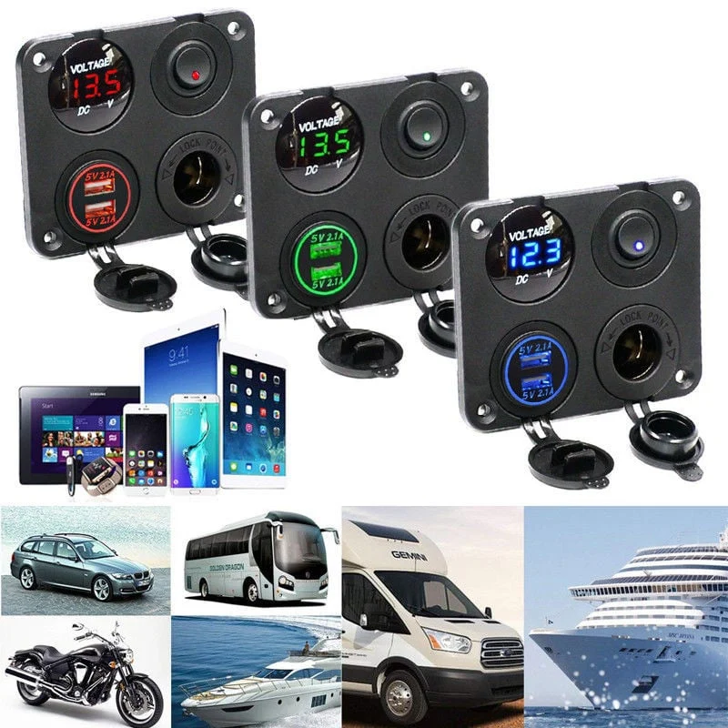 Boîtier pour chargeur USB 12 V et panneau de prise
