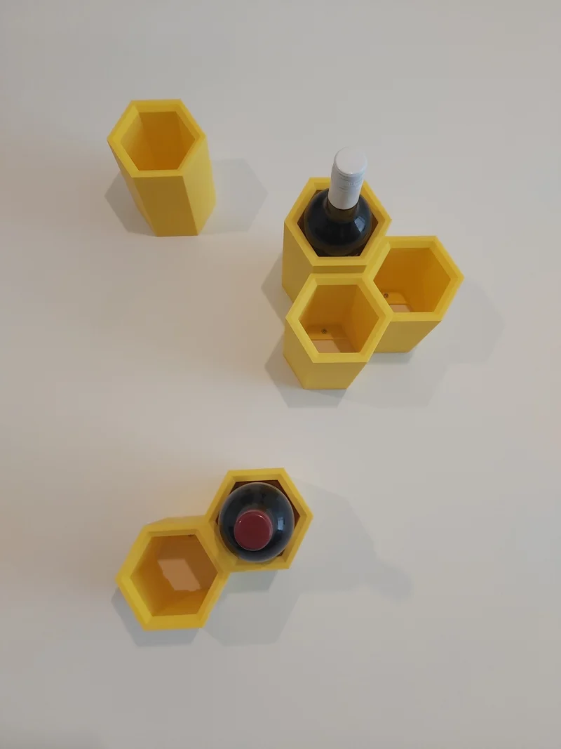 Étagère à vin murale modulaire en nid d'abeille