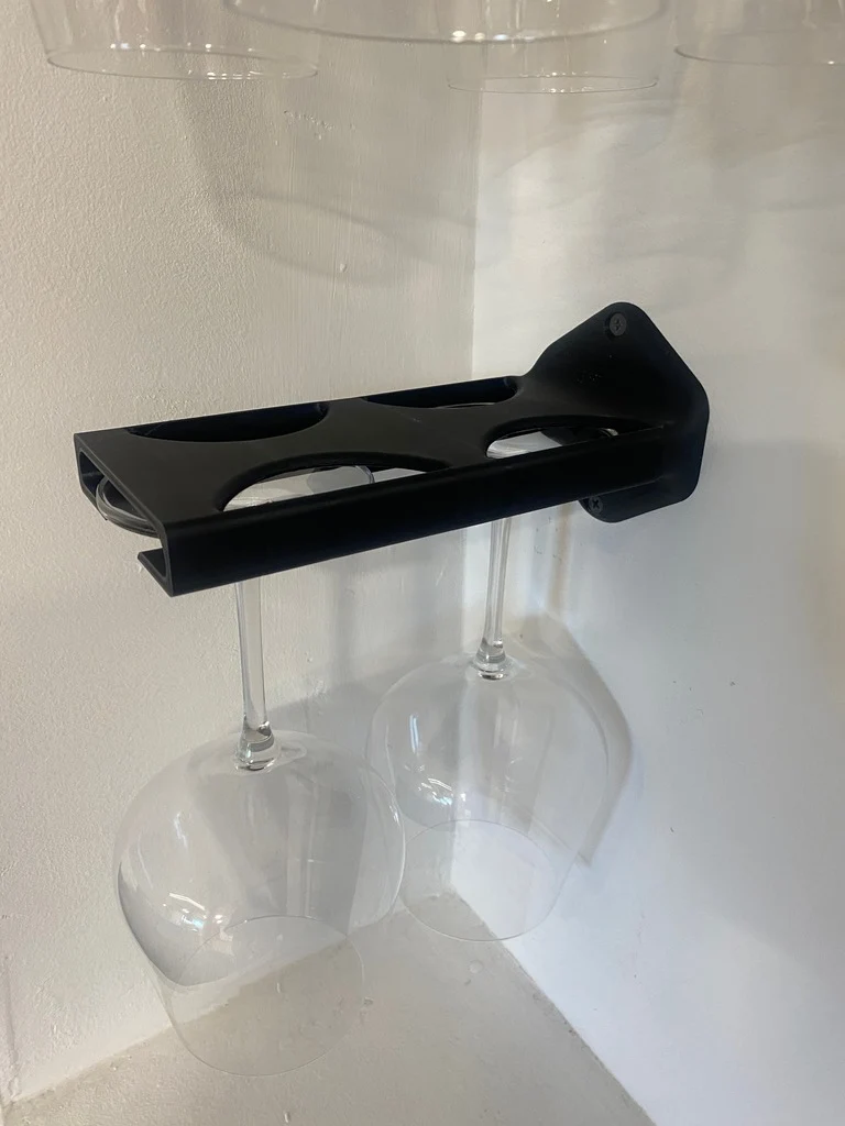 Porte-verres à vin mural pour 2 verres