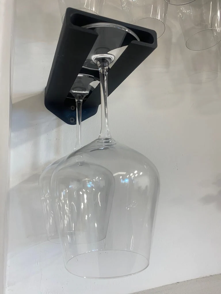 Porte-verres à vin mural pour 2 verres