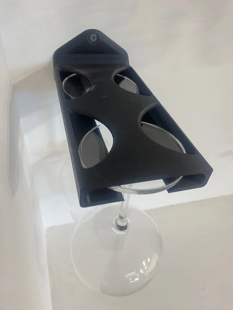 Porte-verres à vin mural pour 2 verres