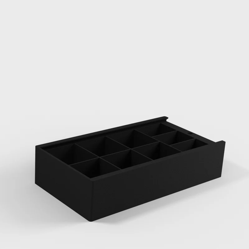 Boîte de rangement pour vis et petites pièces avec couvercle coulissant