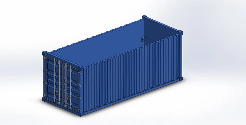 Boîte de rangement modulaire au design de conteneur d'expédition