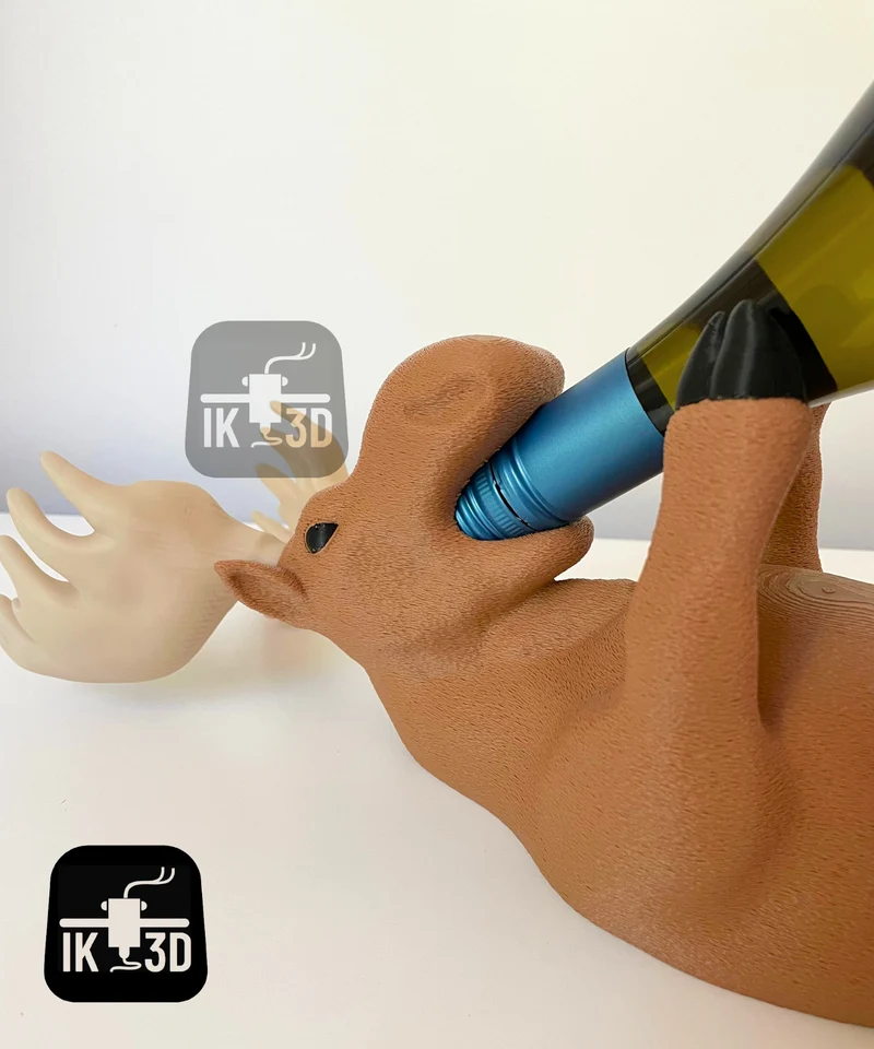 Porte-bouteille de vin décoratif en forme d'élan - Un ajout amusant au bar à domicile
