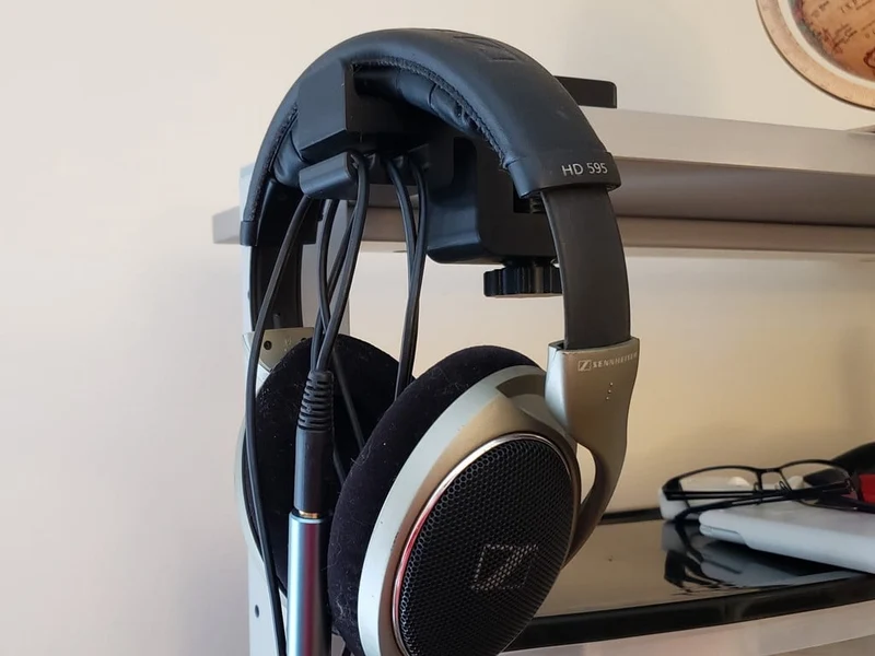 Support de casque de bureau avec gestion des câbles intégrée