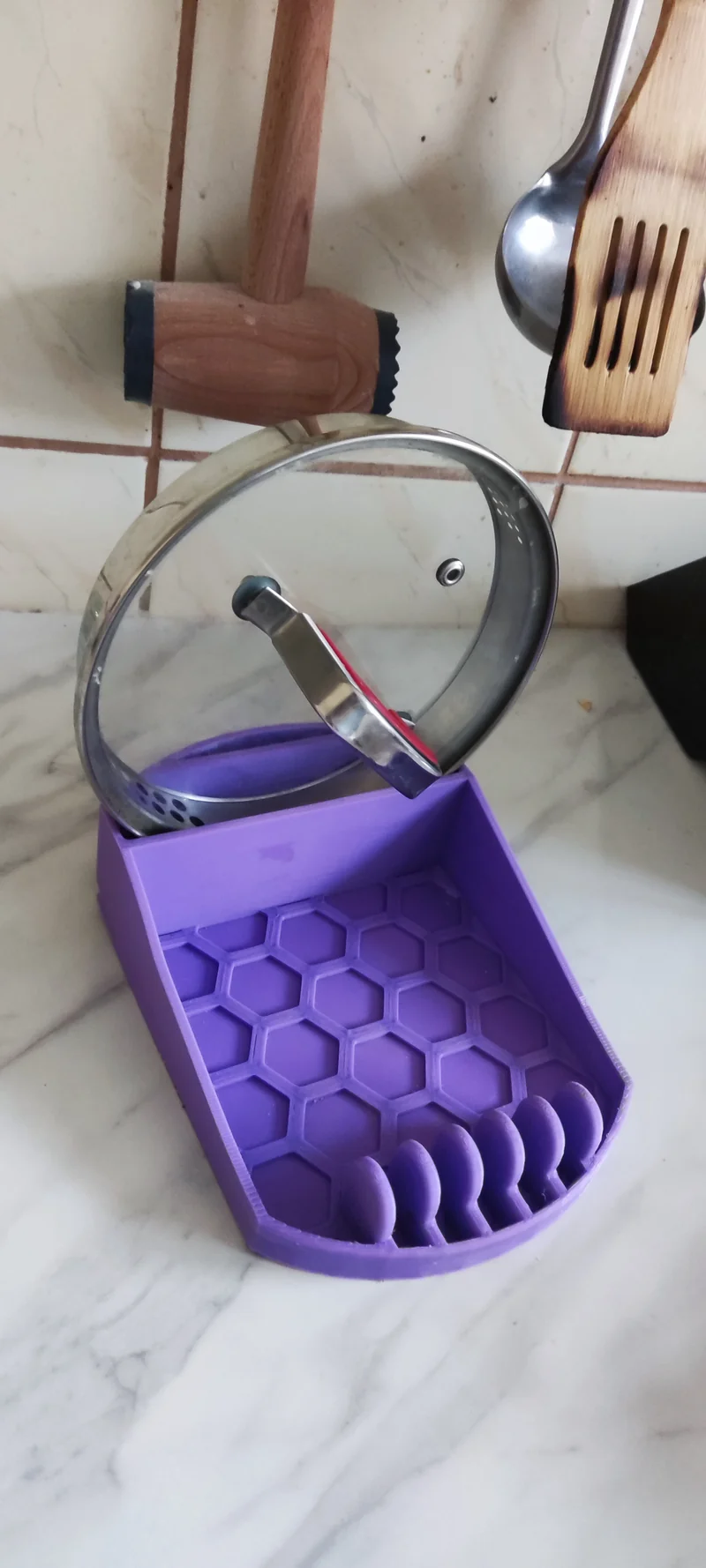 Porte-spatule et porte-couvercle de casserole - Organisateur de cuisine