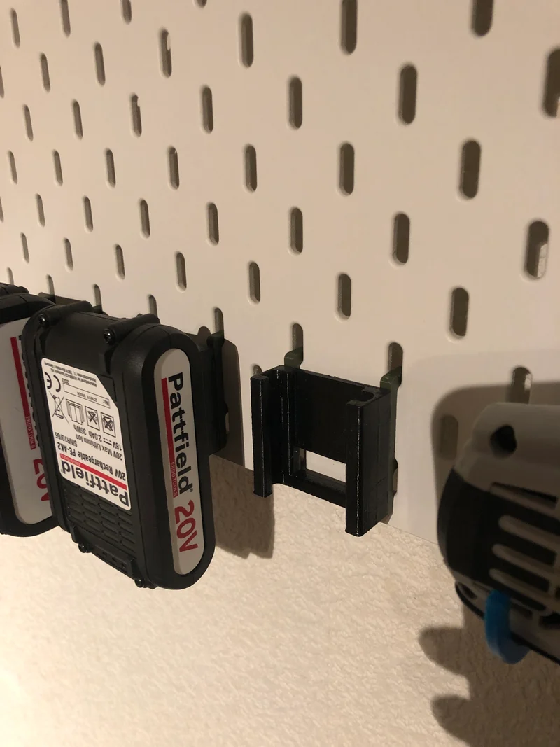 Support 2-en-1 intelligent pour batteries Worx/Pattfield 20V – Pour système IKEA Skadis