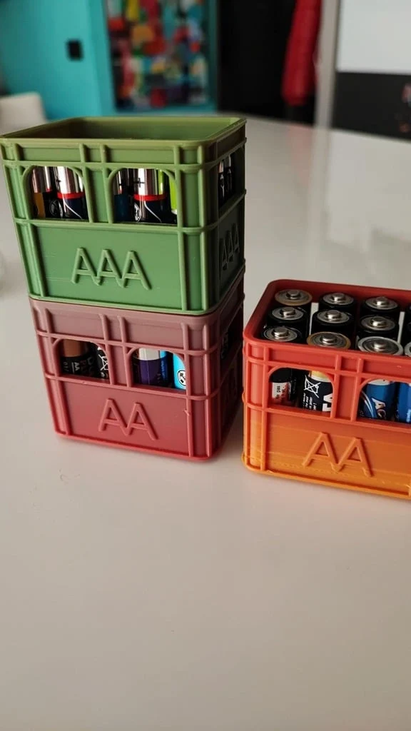 Porte-piles AAA en forme de caisse à bière - Rangement empilable