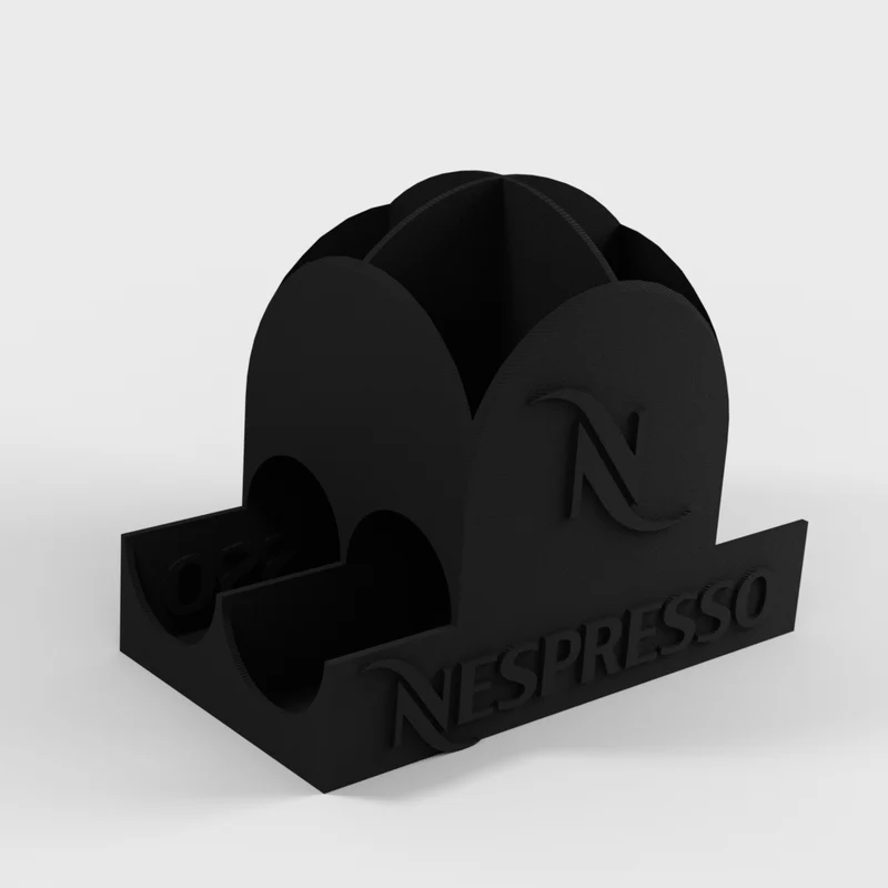 Distributeur Nespresso avec couvercle en forme de dôme pour le stockage des capsules