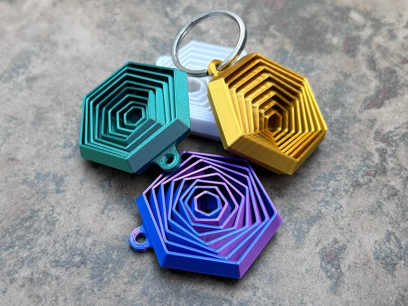 Porte-clés fidget hexagonal