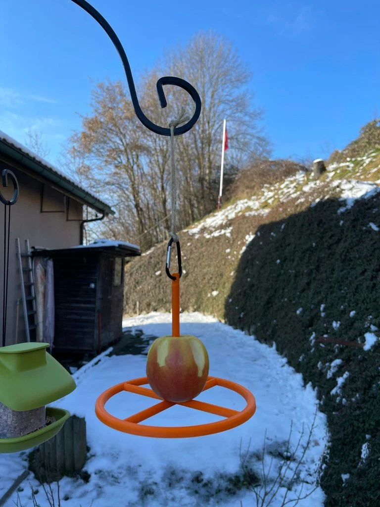 Support à nourriture pour oiseaux pour pommes