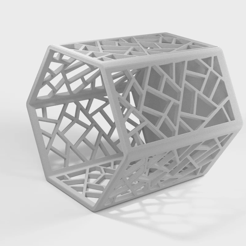 Porte-crayon hexagonal avec motifs rectangulaires