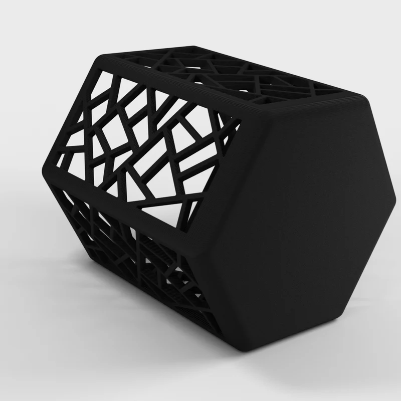 Porte-crayon hexagonal avec motifs rectangulaires